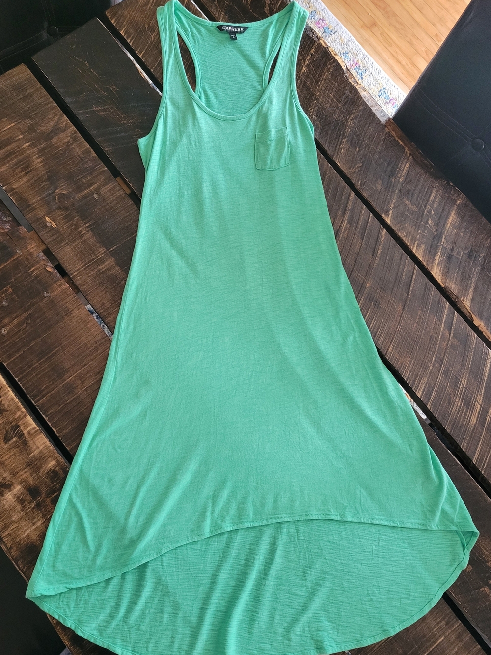 Express Womans Mint Green Racerback High-Low Tank Dress Size Small